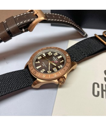 Shinola 40MM Bronze Monster GMT Set Automatic Brown Dial Extra NATO Strap Watch S0120273328 À commander