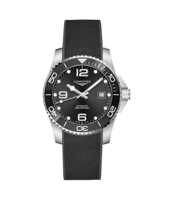 Longines Hydroconquest 41MM Automatic Ceramic Bezel Black Steel Rubber Watch L37814569 hantent personnes