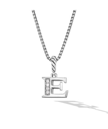 David Yurman Pave Initial Pendant Necklace in Sterling Silver with Diamond en ligne des produits 