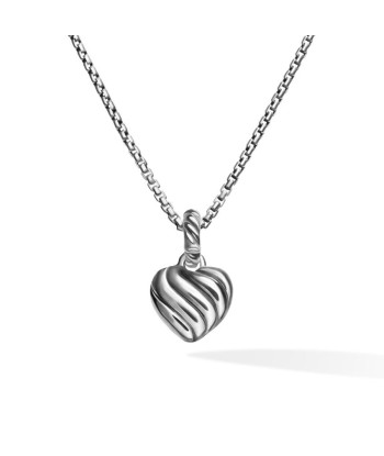 David Yurman Petite Cable Heart Pendant Necklace in Sterling Silver with 14K Yellow Gold and Rhodolite Garnet, 17.1mm d'Europe débarque