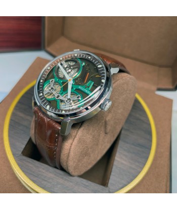 Accutron Spaceview 2020 La Palina Edition Brown Watch 2ES6A007 with Cigar Humidor Set chez Cornerstreet bien 