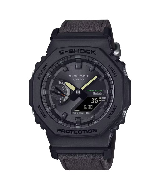 Casio G-Shock Black Natural Textile Solar Bluetooth CasiOak GAB2100CT-1A5 Watch les muscles