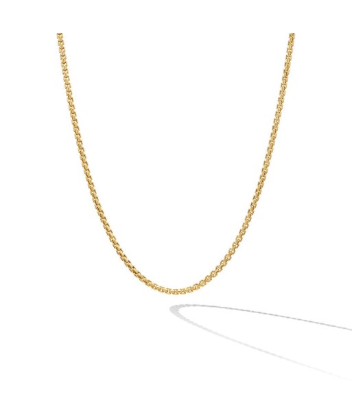 DY Box Chain Necklace in 18K Yellow Gold, 1mm en stock