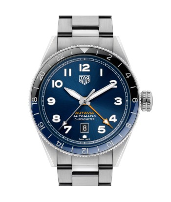 Pre-owned TAG Heuer 42MM Autavia Calibre 7 Automatic COSC GMT Blue Dial Watch WBE511A.BA0650 de la marque