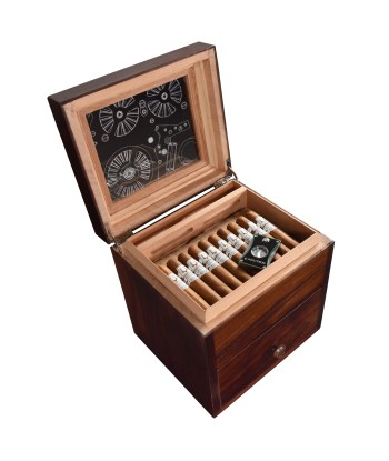 Accutron Spaceview 2020 La Palina Edition Brown Watch 2ES6A007 with Cigar Humidor Set chez Cornerstreet bien 