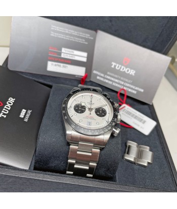 Pre-owned Tudor Black Bay White Chronograph 41mm Steel Watch M79360N-0002 Fin de série