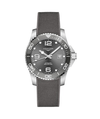 Longines Hydroconquest 41MM Automatic Ceramic Bezel Grey Steel Rubber Watch L37814769 en linge