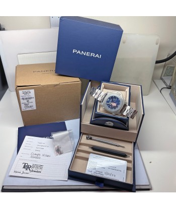 Pre-owned Panerai PAM01110 Blue Luminor Chronograph Steel Limited Watch 44mm 50% de réduction en Octobre 2024