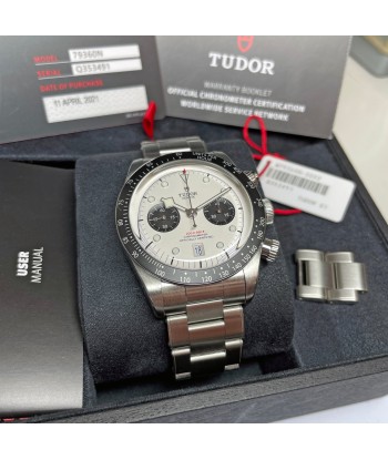 Pre-owned Tudor Black Bay White Chronograph 41mm Steel Watch M79360N-0002 Fin de série