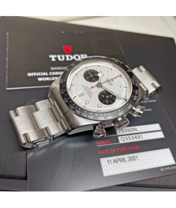 Pre-owned Tudor Black Bay White Chronograph 41mm Steel Watch M79360N-0002 Fin de série