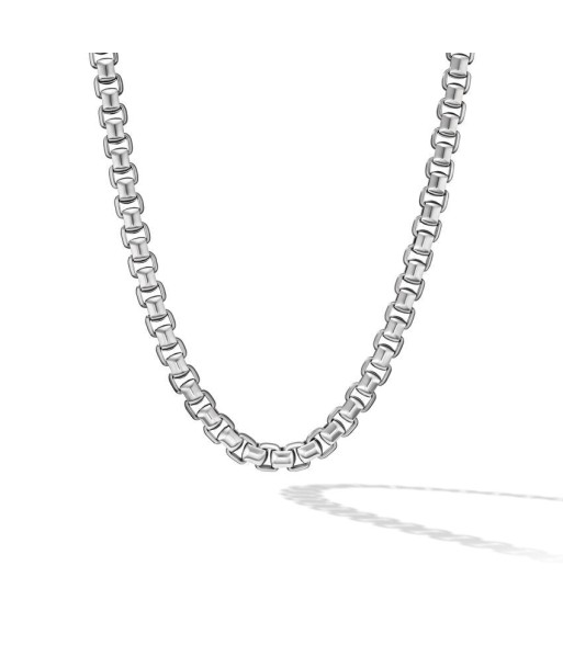 DY Box Chain Necklace in Sterling Silver, 5.2mm brillant des détails fins