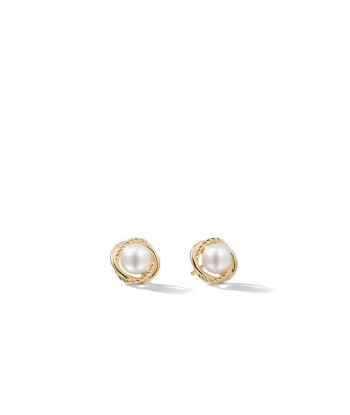 DY Crossover Infinity Pearl Stud Earrings in 18K Yellow Gold with Pearls, 10mm prix pour 