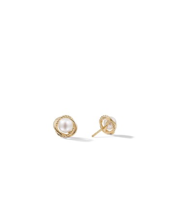 DY Crossover Infinity Pearl Stud Earrings in 18K Yellow Gold with Pearls, 10mm prix pour 