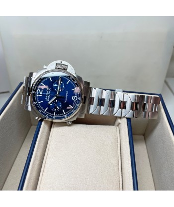 Pre-owned Panerai PAM01110 Blue Luminor Chronograph Steel Limited Watch 44mm 50% de réduction en Octobre 2024