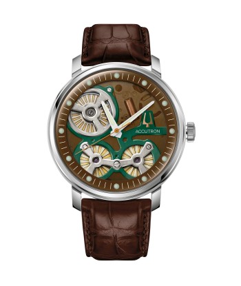 Accutron Spaceview 2020 La Palina Edition Brown Watch 2ES6A007 with Cigar Humidor Set chez Cornerstreet bien 