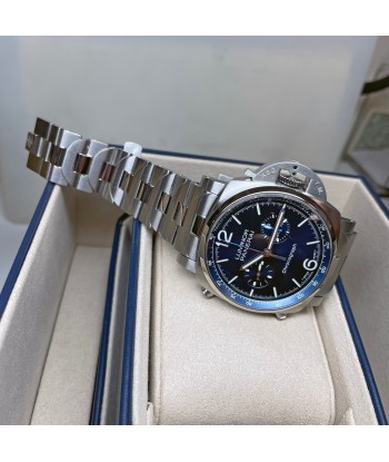 Pre-owned Panerai PAM01110 Blue Luminor Chronograph Steel Limited Watch 44mm 50% de réduction en Octobre 2024