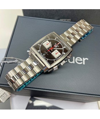 Pre-owned Tag Heuer 39MM Monaco Heuer 02 Automatic Watch CBL2113.BA0644 la colonne vertébrale