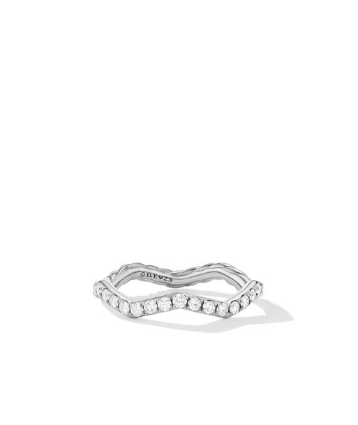 David Yurman Zig Zag Stax Ring in Sterling Silver with Diamonds, 2mm votre