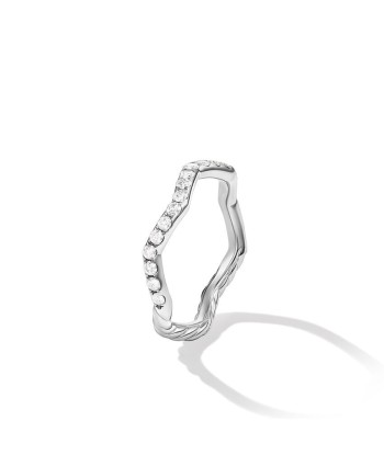 David Yurman Zig Zag Stax Ring in Sterling Silver with Diamonds, 2mm votre