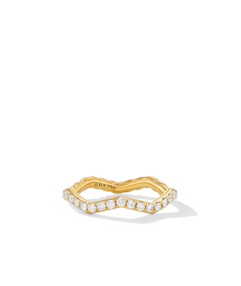 David Yurman Zig Zag Stax Ring in 18K Yellow Gold with Diamonds, 2mm votre