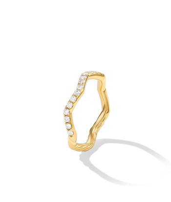 David Yurman Zig Zag Stax Ring in 18K Yellow Gold with Diamonds, 2mm votre