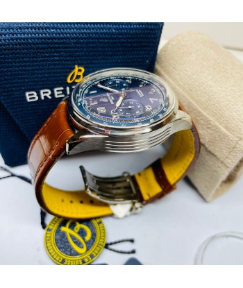 Pre-Owned Breitling Premier B15 Duograph Blue Leather 42mm AB1510171C1P1 rembourrage situé sous