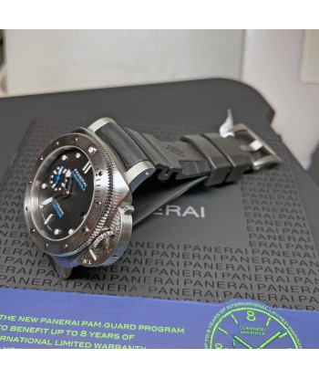 Pre-owned Panerai PAM00973 Submersible Blue Limited Steel Watch 42mm Le MVP de beaucoup