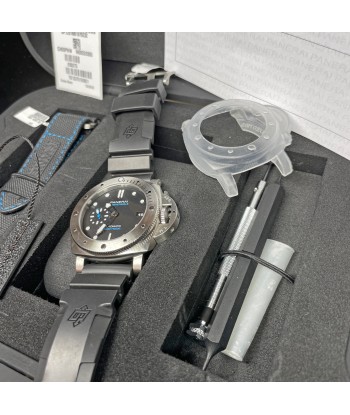 Pre-owned Panerai PAM00973 Submersible Blue Limited Steel Watch 42mm Le MVP de beaucoup