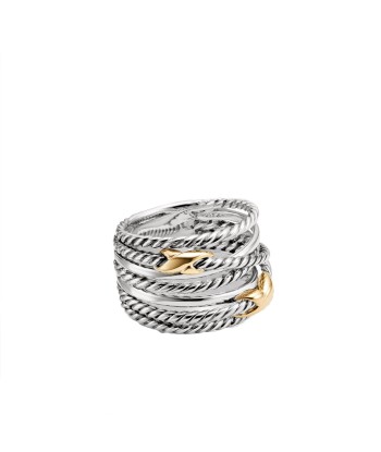 David Yurman Crossover Double X Sterling Silver & 18K Gold Ring ouvre sa boutique