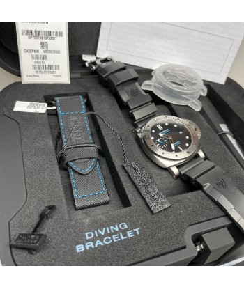 Pre-owned Panerai PAM00973 Submersible Blue Limited Steel Watch 42mm Le MVP de beaucoup