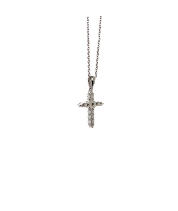 14K White Gold 11 Stones Diamond Cross Pendant acheter en ligne