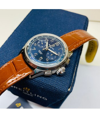 Pre-Owned Breitling Premier B15 Duograph Blue Leather 42mm AB1510171C1P1 rembourrage situé sous