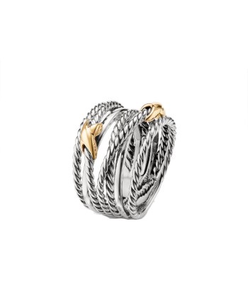 David Yurman Crossover Double X Sterling Silver & 18K Gold Ring ouvre sa boutique