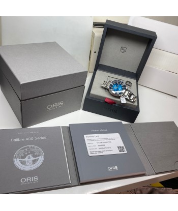 Pre-owned Oris Aquis Date Calibre 400 Blue Dial Steel Watch 01 400 7763 4135-078 24 09PEB français