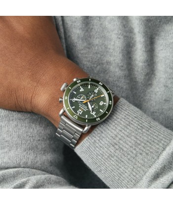 Shinola 48MM Runwell Sport Chrono 48mm Green Titanium Watch S0120282839 Toutes les collections ici