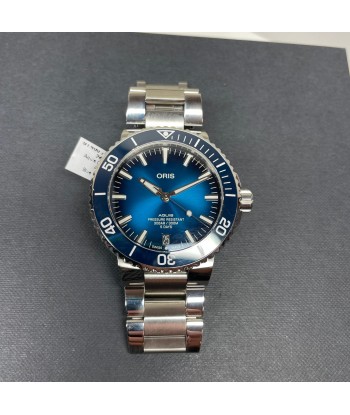 Pre-owned Oris Aquis Date Calibre 400 Blue Dial Steel Watch 01 400 7763 4135-078 24 09PEB français