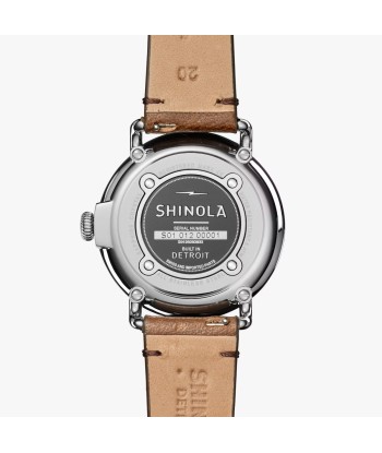 Shinola 41MM Runwell Velvet Alabaster with Green Tan Leather Watch S0120282832 de l' environnement