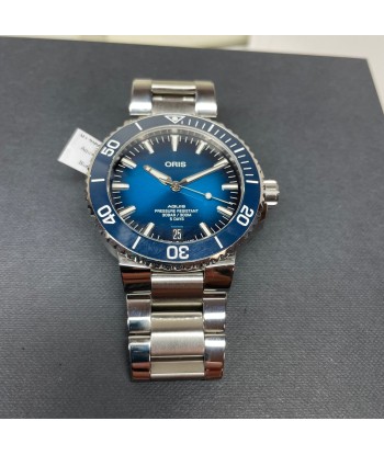 Pre-owned Oris Aquis Date Calibre 400 Blue Dial Steel Watch 01 400 7763 4135-078 24 09PEB français