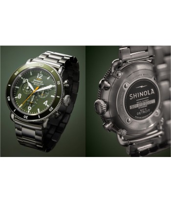 Shinola 48MM Runwell Sport Chrono 48mm Green Titanium Watch S0120282839 Toutes les collections ici