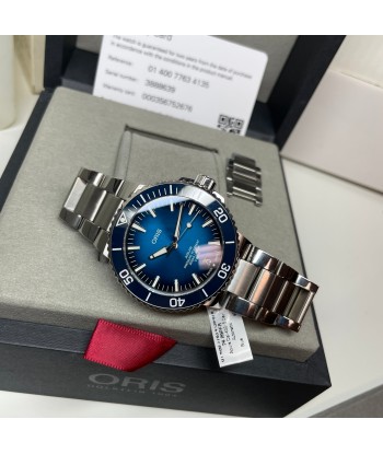 Pre-owned Oris Aquis Date Calibre 400 Blue Dial Steel Watch 01 400 7763 4135-078 24 09PEB français