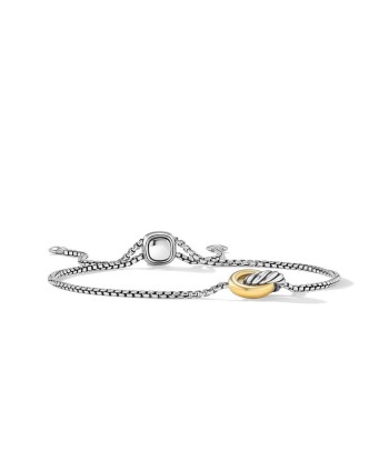 David Yurman Petite Cable Linked Bracelet in Sterling Silver with 14K Yellow Gold, 15mm sur le site 