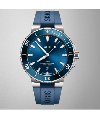 Oris Aquis Date Blue Dial Ceramic Bezel Rubber Watch 01 733 7789 4135-07 4 23 35FC la livraison gratuite