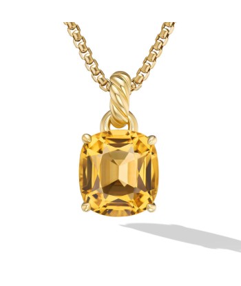 David Yurman Marbella Pendant in 18K Yellow Gold with Citrine, 12mm soldes