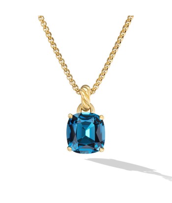 David Yurman Marbella Pendant in 18K Yellow Gold with Hampton Blue Topaz, 12mm votre restaurant rapide dans 