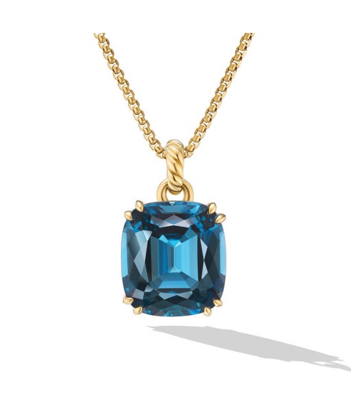 David Yurman Marbella Pendant in 18K Yellow Gold with Hampton Blue Topaz, 22mm Le MVP de beaucoup