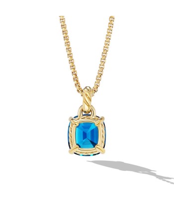 David Yurman Marbella Pendant in 18K Yellow Gold with Hampton Blue Topaz, 12mm votre restaurant rapide dans 