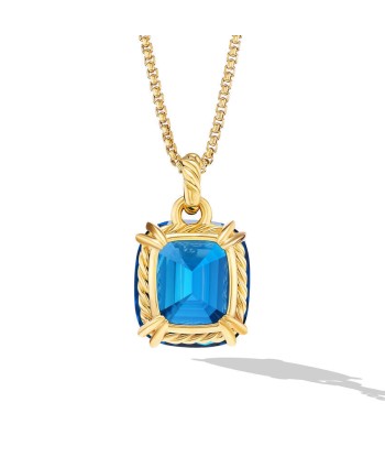 David Yurman Marbella Pendant in 18K Yellow Gold with Hampton Blue Topaz, 22mm Le MVP de beaucoup