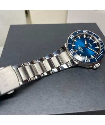 Pre-owned Oris Aquis Date Calibre 400 Blue Dial Steel Watch 01 400 7763 4135-078 24 09PEB français