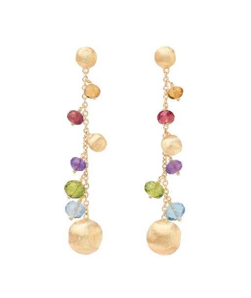 Marco Bicego Africa 18K Yellow Gold Mixed Gemstone Duster Earrings Pour