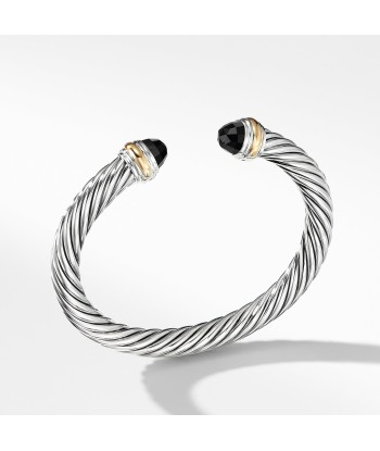 David Yurman 7MM Cable Bracelet with Black Onyx and 14K Gold les ctes